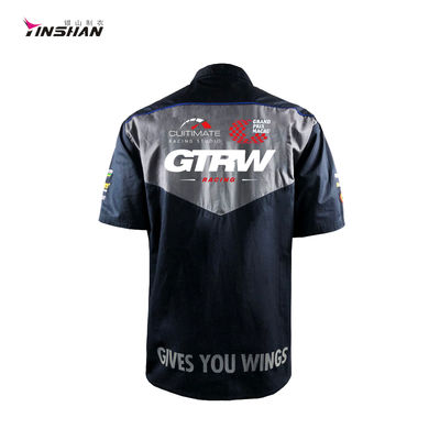 Sublimation Summer Short-Sleeved Team Cycling Sports Shirt for Oem Customized Pit Crew