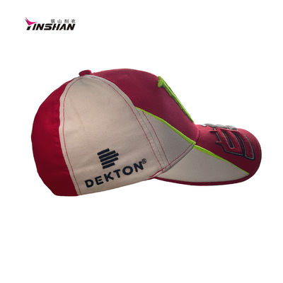 Racing Sport Cap for Men 3D Embroidery 6 Panel Design Custom Color Custom Car Cycling