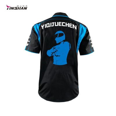 Sample Customized Logo F1 Shirt for Men 2024 Summer Casual Clothing Polyester Shirts