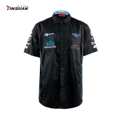 Sample Customized Logo F1 Shirt for Men 2024 Summer Casual Clothing Polyester Shirts