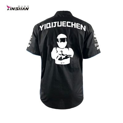 Sample Customized Logo F1 Shirt for Men 2024 Summer Casual Clothing Polyester Shirts
