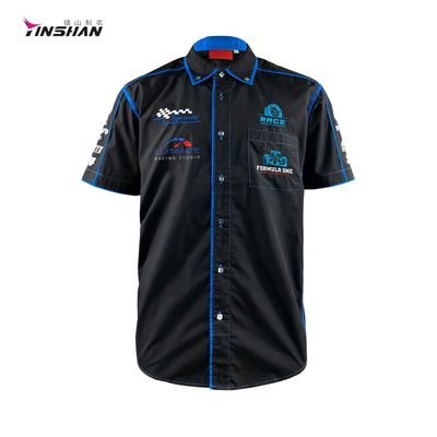 Sample Customized Logo F1 Shirt for Men 2024 Summer Casual Clothing Polyester Shirts