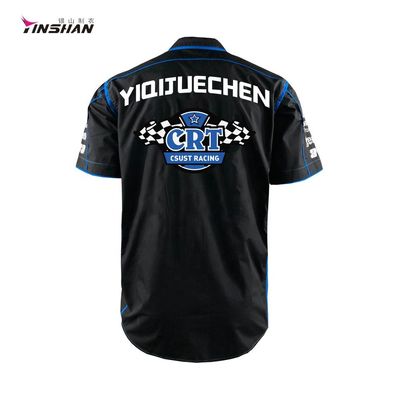 Sample Customized Logo F1 Shirt for Men 2024 Summer Casual Clothing Polyester Shirts