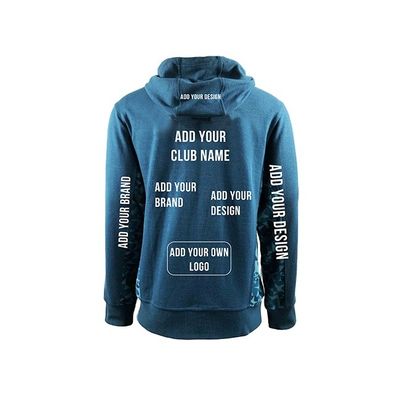 Custom Breathable Hoodie Polyester Cotton Fleece Long Sleeve Zip Up with Print Pattern