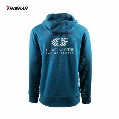 Custom Breathable Hoodie Polyester Cotton Fleece Long Sleeve Zip Up with Print Pattern