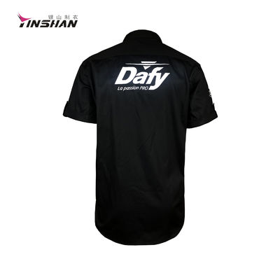 Breathable Custom Embroidery 100% Polyester Teamwear Short-sleeved Shirts for Adults